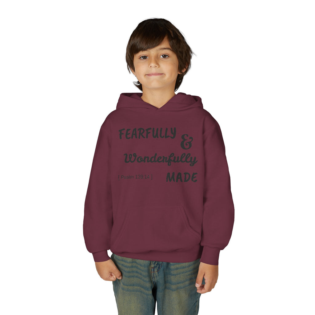Youth Heavy Blend Hooded Sweatshirt - Fearfully & Wonderfully Made