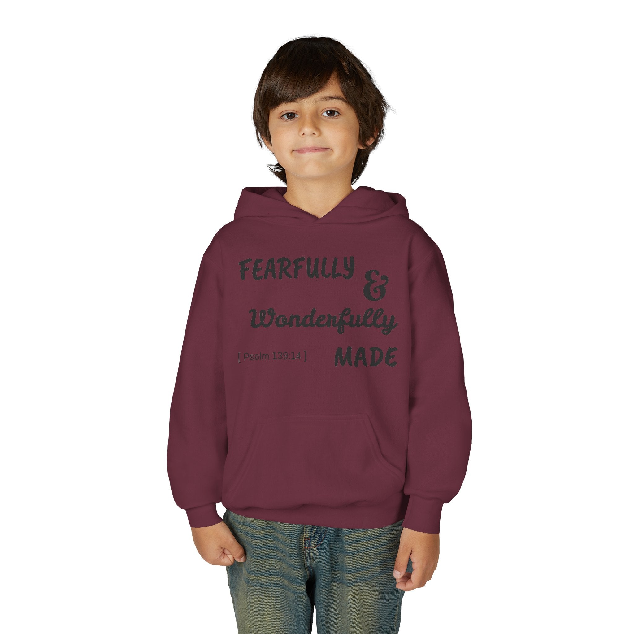Youth Heavy Blend Hooded Sweatshirt - Fearfully & Wonderfully Made