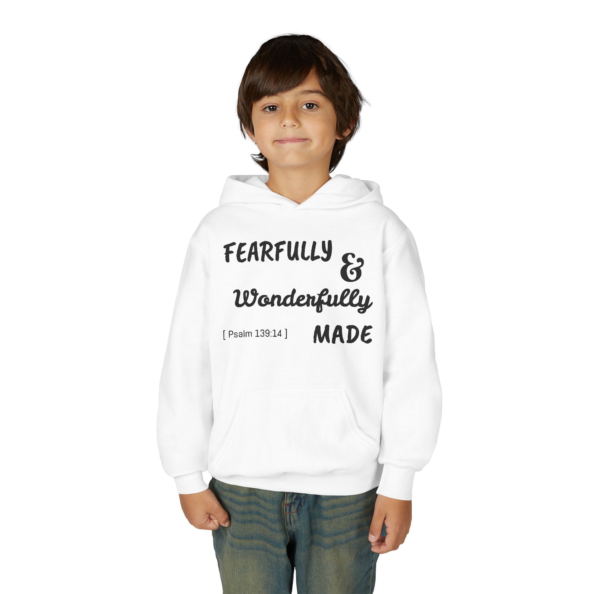 Youth Heavy Blend Hooded Sweatshirt - Fearfully & Wonderfully Made