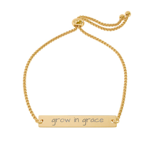 Adjustable Flat Bar Bracelet (Engraving) - Grow in Grace