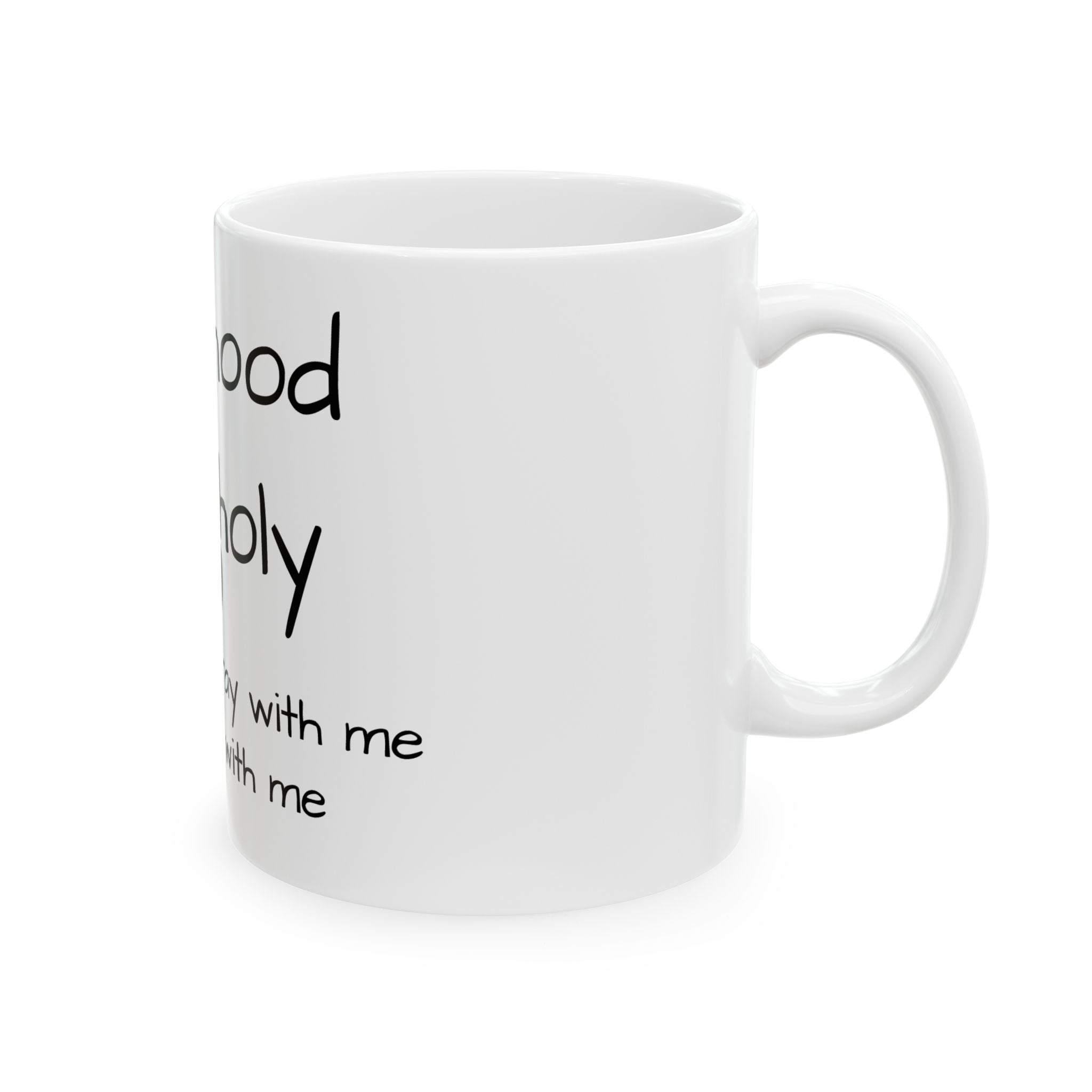 Ceramic Mug, (11oz) - half & half