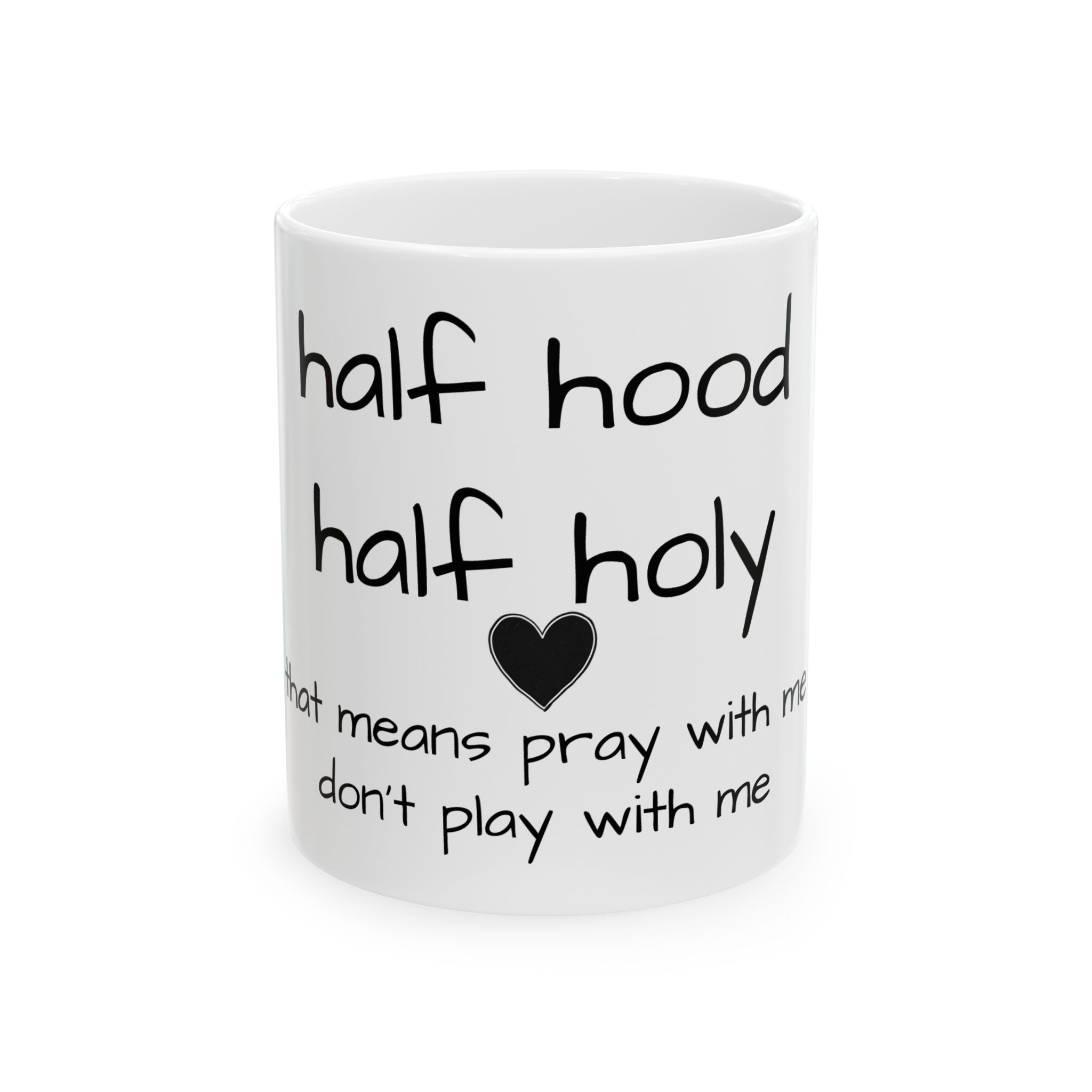 Ceramic Mug, (11oz) - half & half