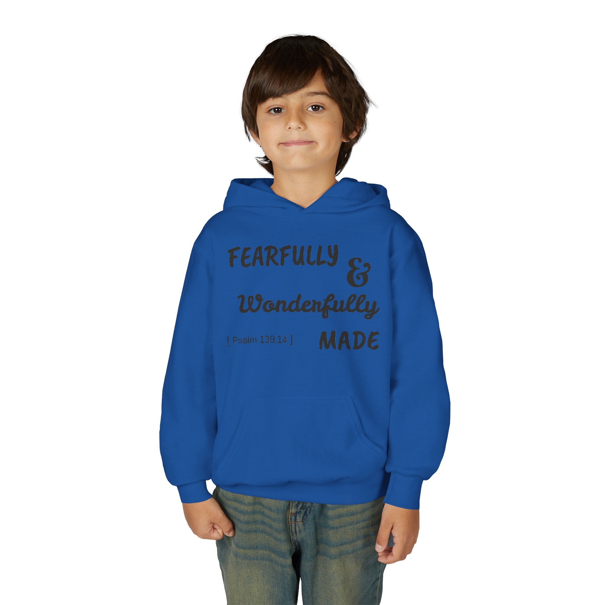 Youth Heavy Blend Hooded Sweatshirt - Fearfully & Wonderfully Made