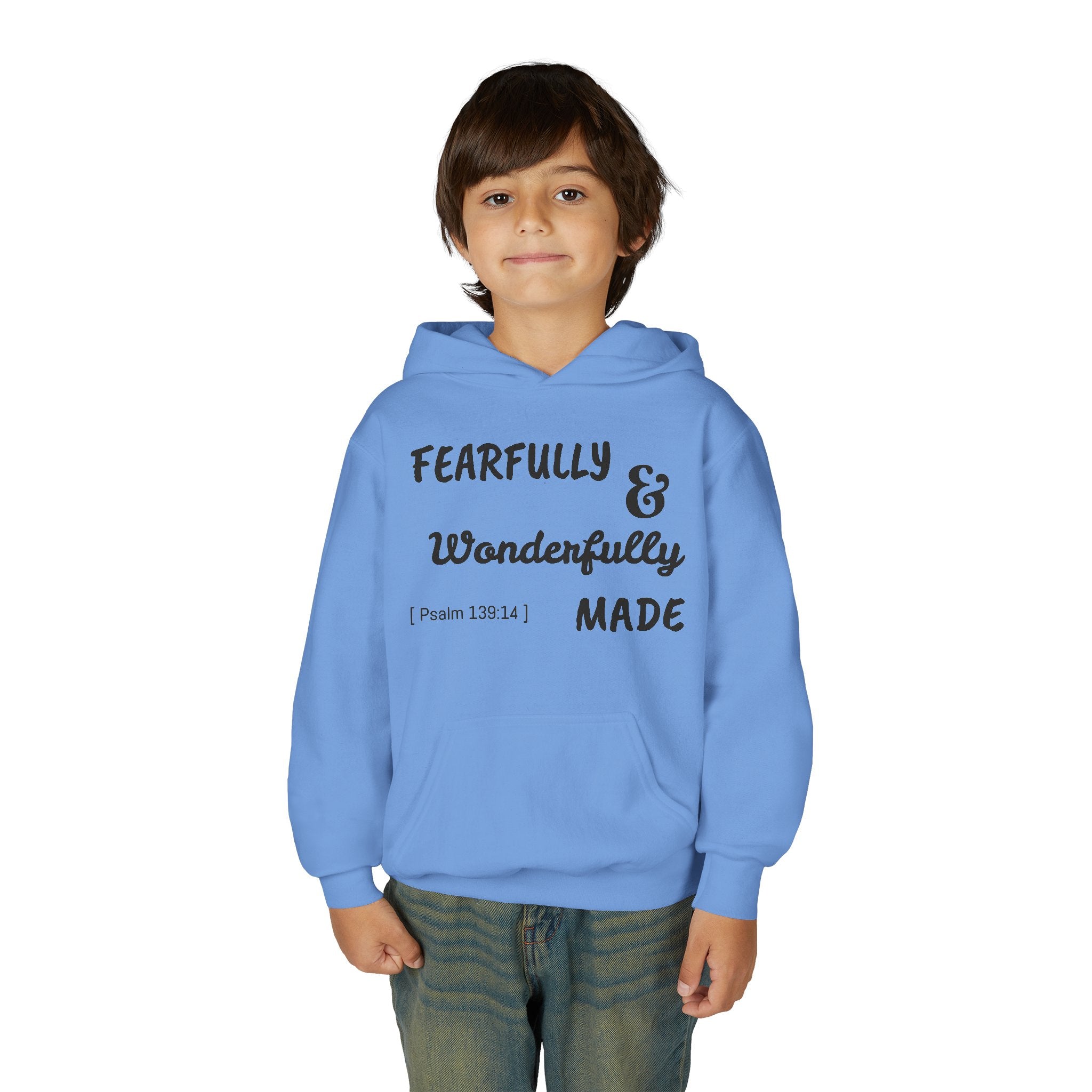 Youth Heavy Blend Hooded Sweatshirt - Fearfully & Wonderfully Made
