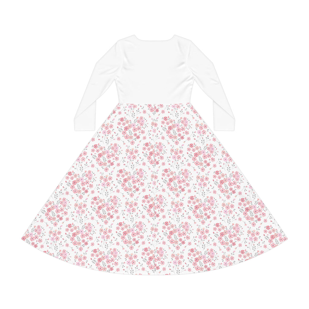 Women's Long Sleeve Dress - Hearts