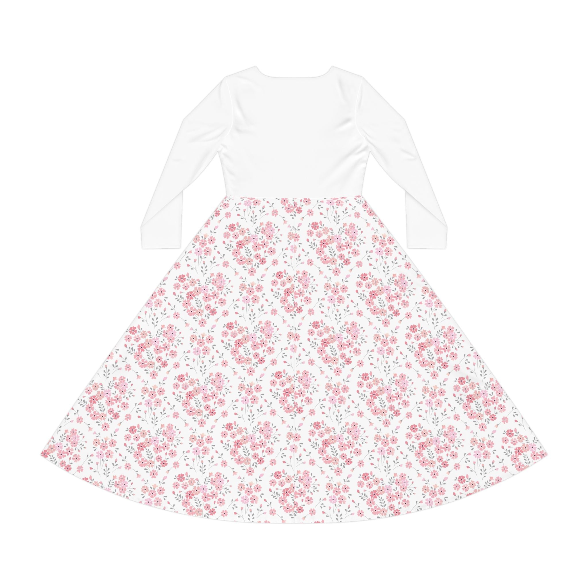 Women's Long Sleeve Dress - Hearts