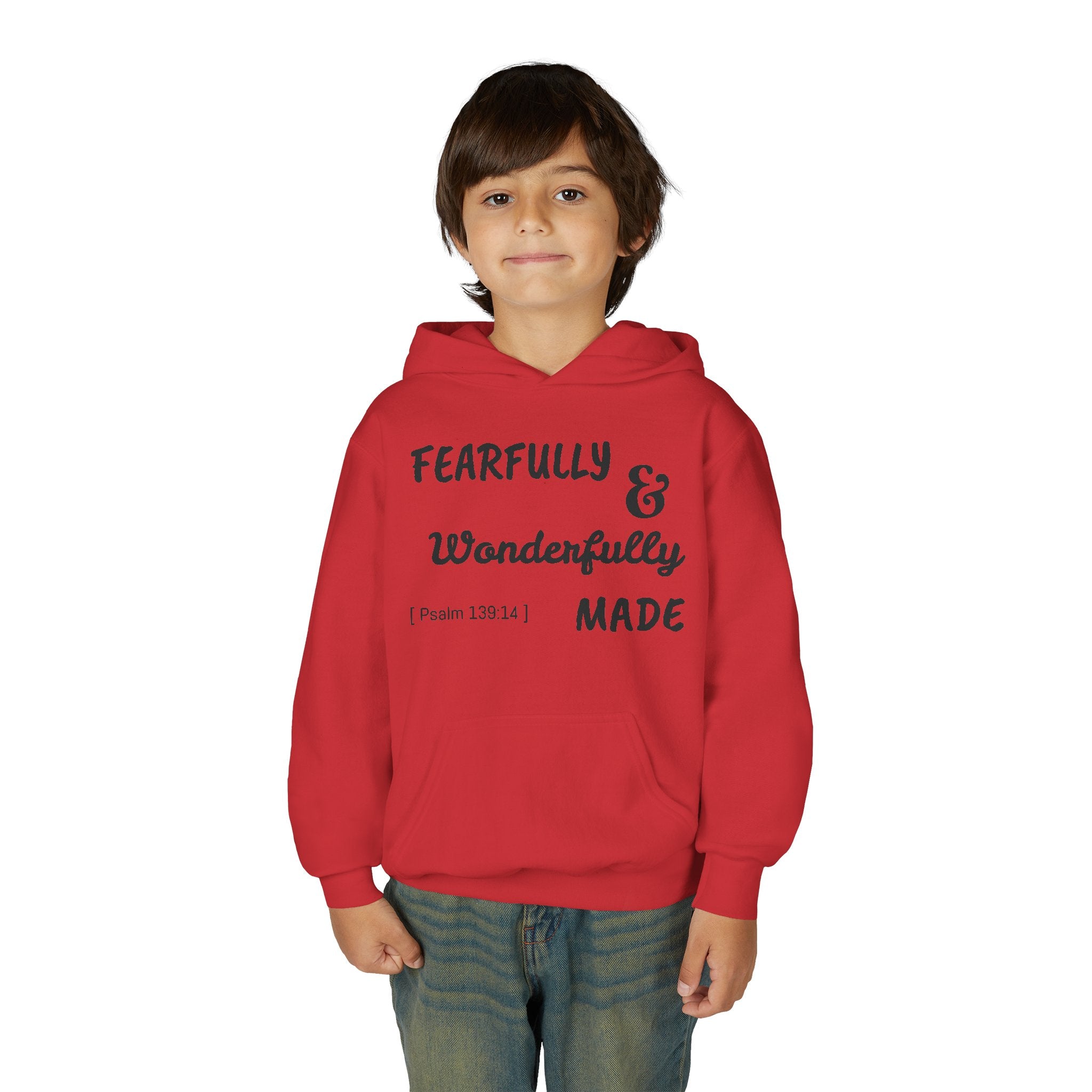 Youth Heavy Blend Hooded Sweatshirt - Fearfully & Wonderfully Made